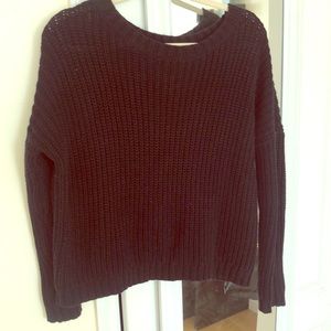Black cable knit sweater
